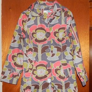 WOMENS BODEN FLORAL FLEECE LINED JACKET HOOD 2 NEW